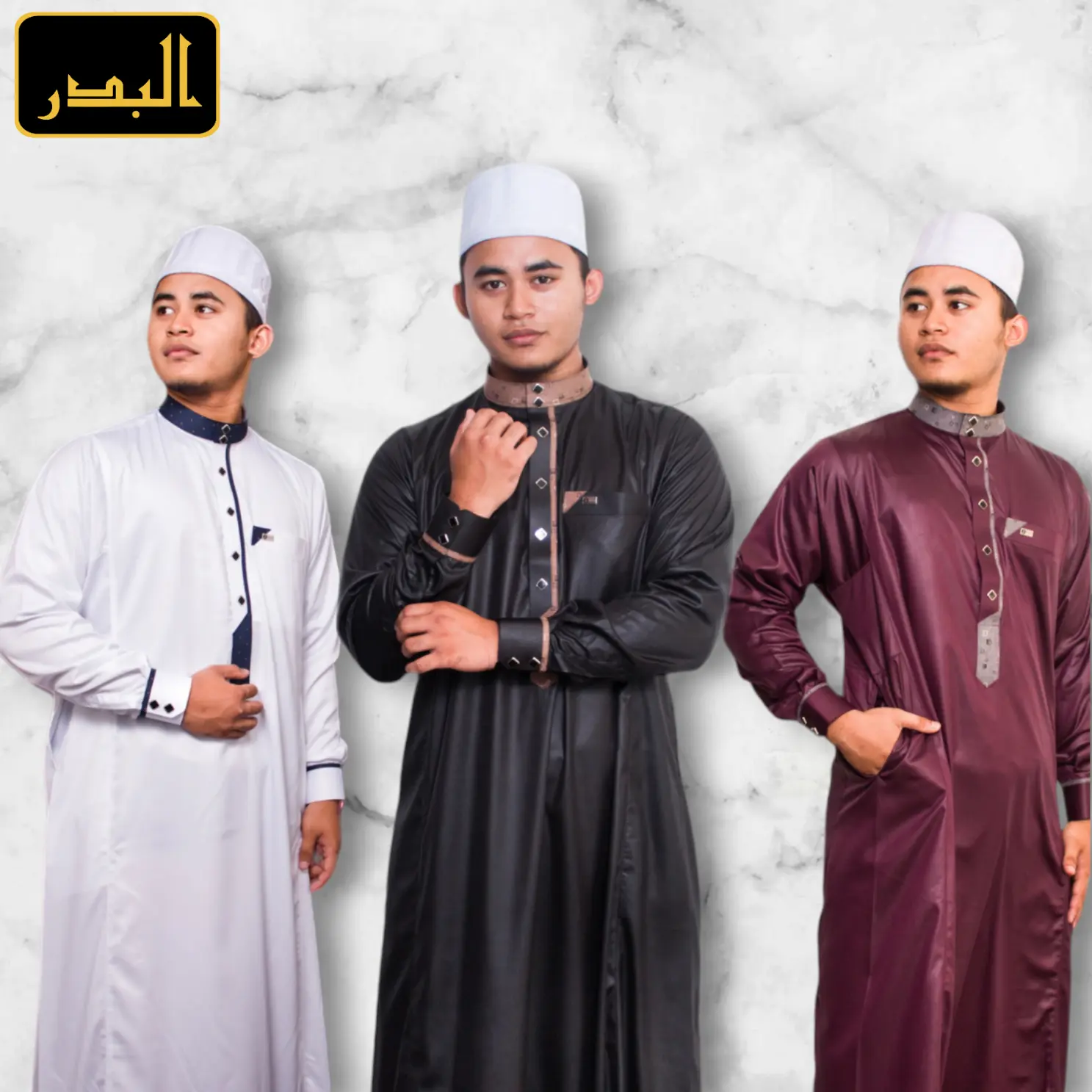 Jubah Al-Badar Spun Manset Gamis Pria Busana Muslim