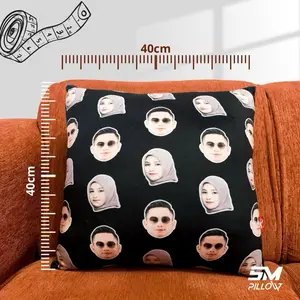 Bantal Foto Custom Face Pattern 40x40 cm