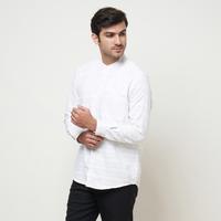 Gambar Vanfive Kemeja Pria Koko Kemko Salur Stripe Lengan Panjang ARHAN Putih - M dari Vanfive Store Kota Administrasi Jakarta Selatan 3 Tokopedia
