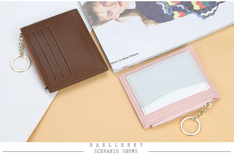 Product Introduction of Baellerry Womens Korean Style Patchwork PU Zippered Key Holder Multiple Card Slots Compact Wallet 12