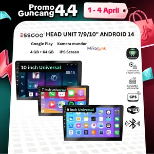 ESSGOO Head Unit Android 14 mobil 4G+64G  7/9/10 Inch 2 Din Kontrol Suhu Cerdas IPS Layer Mobil Navigasi Wifi Bluetooth Mirror Link GPS AUX FM Untuk  Sigra  Toyoto Daihatsu Honda Suzuki Hyundai Nissan Avanza Pioneer Brio Orca Calya Agya Car