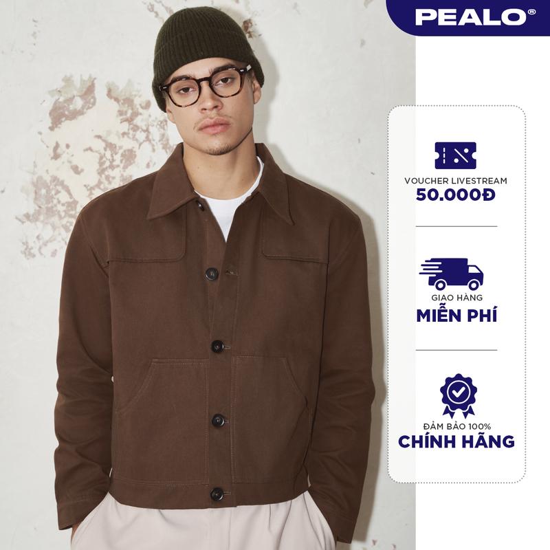  Áo Jacket Kaki PEALO ss25 form boxy crop chất liệu cao cấp 