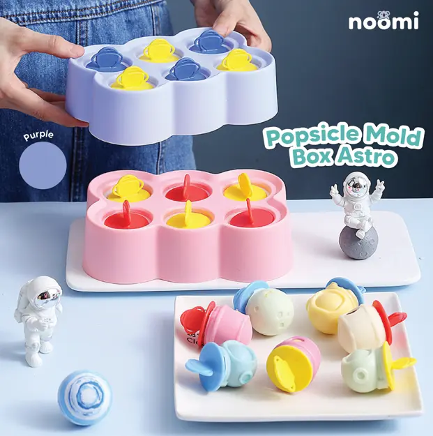 Noomi - Popsicle Mold Box Astro | Cetakan Es Krim Silikon 6 Stik 4