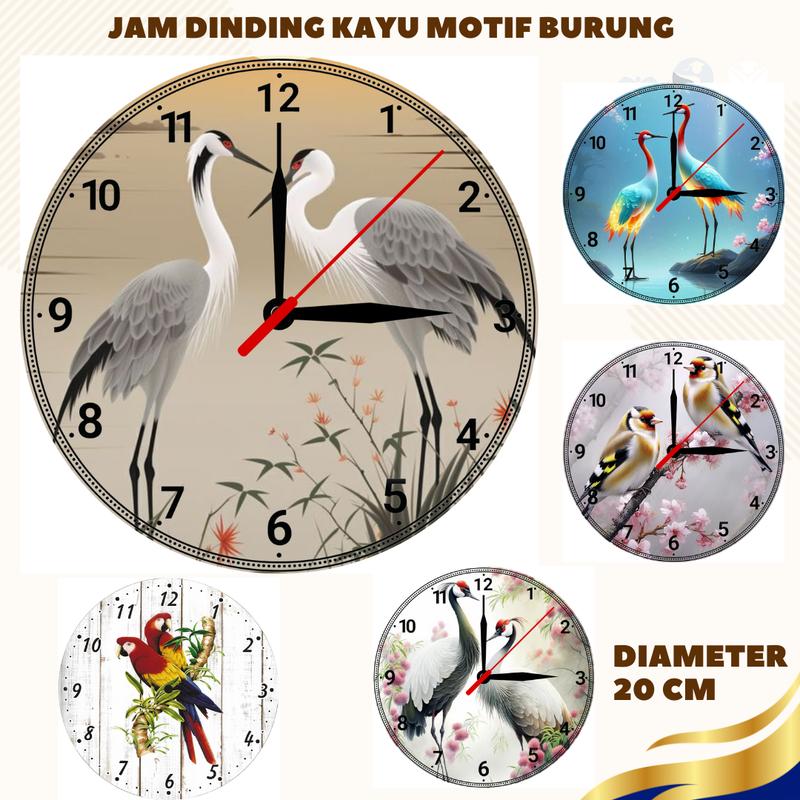 Product Introduction of Jam Dinding Kayu gambar burung cantik 20
