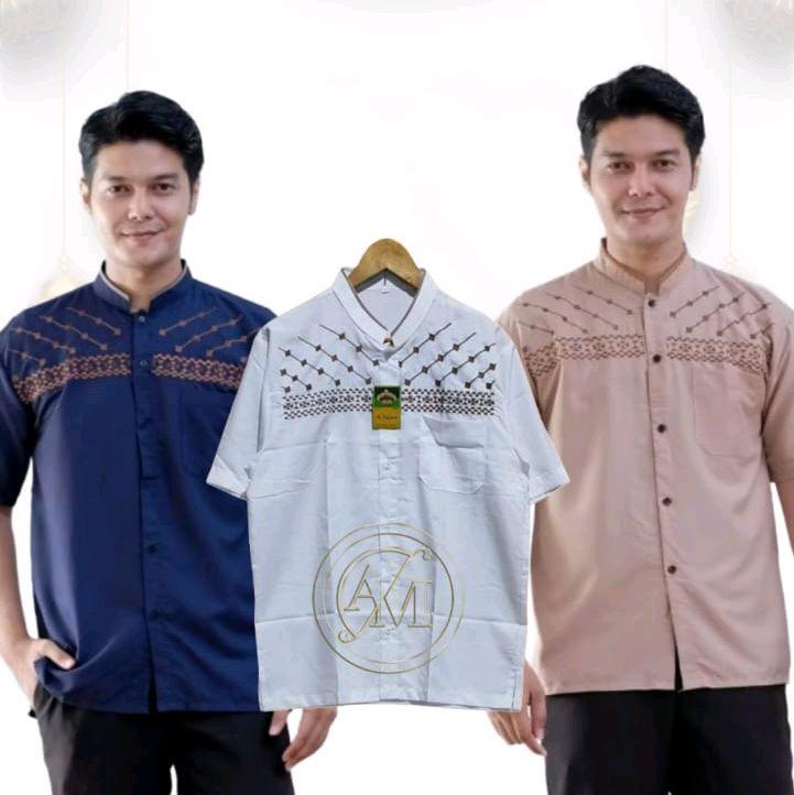 Harga Satu Paket Lebih Murah / Harga 3 Baju Koko pria lengan pendek bordir jasuke kekinian / Beli 3 Harga lebih murah / fashion muslim Katun Dewasa Formal Panjang 4
