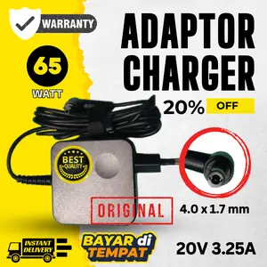 Adaptor Charger Laptop Le n vo Idepad 100 100s 110 310 510 Original 65 Watt 20V 3.25A Konektor 4.0x1.7