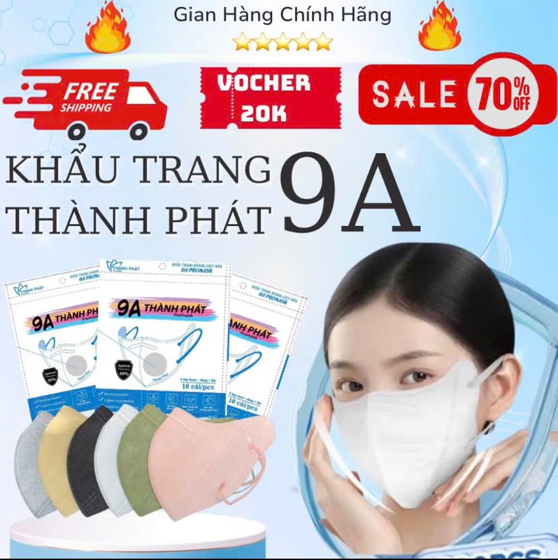    Sỉ Thùng 500 cái 9A    Thành Phát Khẩu Trang 9A 300 Cái 5 Lớp Kháng Khuẩn Chống UV Form Rộng Thời Trang Màu Đa Dạng 