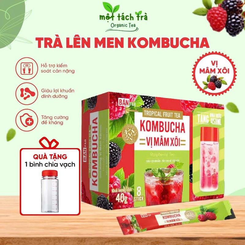 BÁN CHẠY Trà Kombucha Vị Mâm Xôi Giàu Lợi Khuẩn Chua Nhẹ Ngọt Dịu Kombucha Dạng Bột Hòa Tan Tiện Lợi - BÌNH NGẪU NHIÊN
