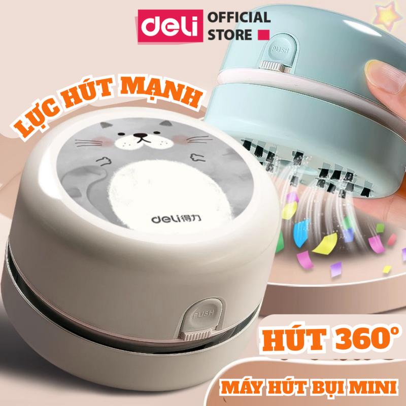 Máy hút bụi mini nhỏ gọn cầm tay Deli - Không dây, làm sạch giấy vụn, vụn tẩy -…