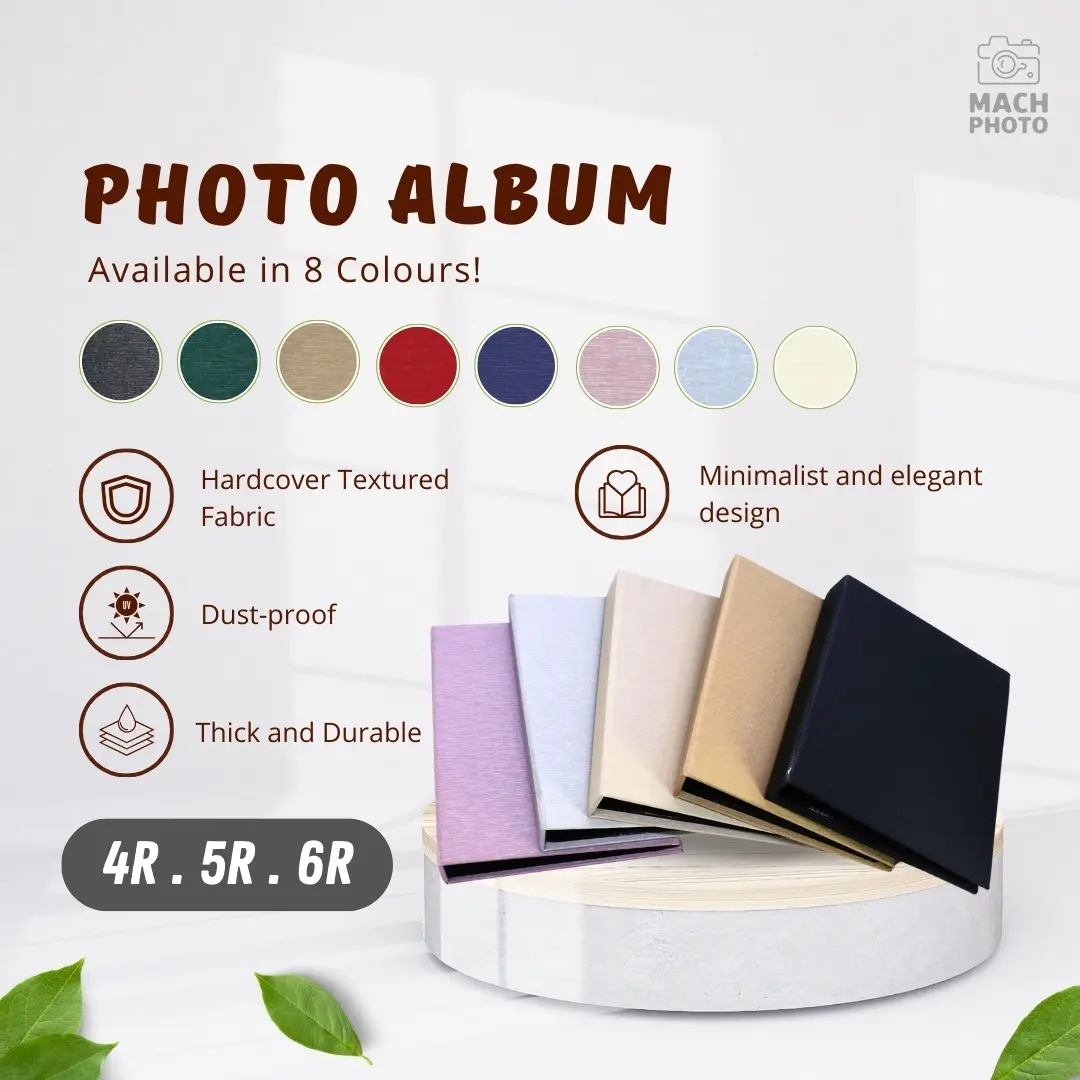 【Mach Photo】4R 5R 6R Photo Album 40 slots Durable Hardcover Minimalist Photos Collection Organiser