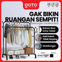 Gambar (Crazy Deal) [COD] Goto Spiko Rak Besi Gantungan Stand Hanger Baju Pakaian - Hitam SINGLE dari Goto Living Kota Tangerang 1 Tokopedia