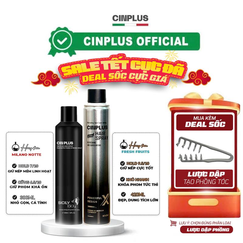  Gôm xịt tóc CINPLUS giữ nếp tạo kiểu nam nữ 150ml   300ml   420ml cao cấp SICILY CIN PLUS | Keo sịt tóc chính hãng 