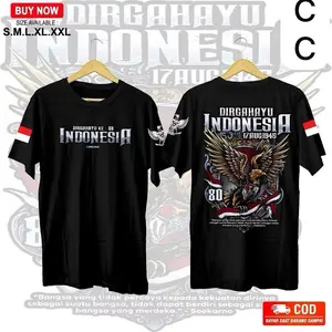 KAOS INDONESIA Kemerdekaan Vol.7 Dirgahayu 80  - Baju Agustusan 2025 Dewasa Tshirt 17 Agustus Merdeka Merah