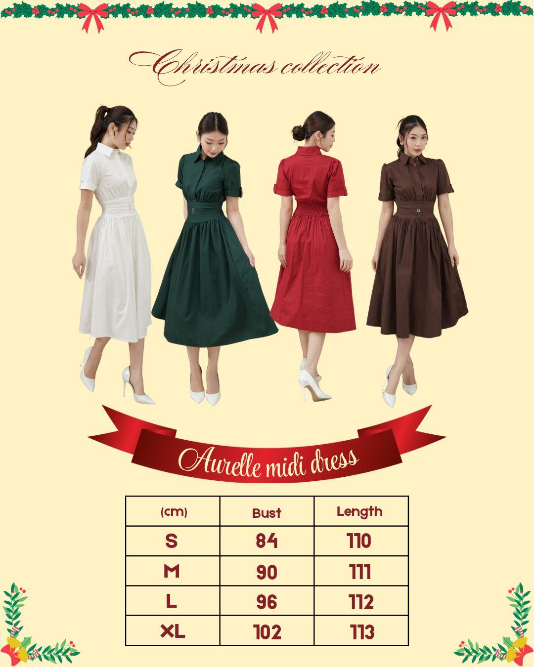 [ KELLY ] Aurelle Midi Dress / Midi Dress / Dress Wanita ( Vers. Midi )