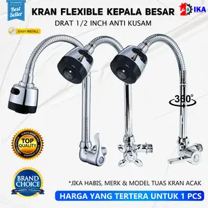 Kran Air Angsa Fleksibel Wastafel Tembok Sink Stainless Kuningan Cuci Piring Minimalis Premium Keran / Angsa fleksibel tebel tebal anti karat jantung kuningan stainless steel