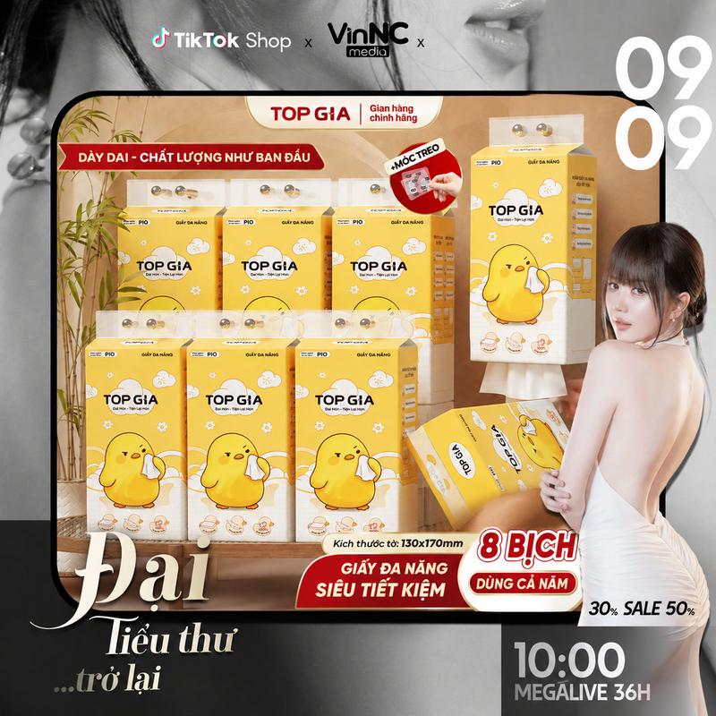 NHẬN NGAY THÙNG 8 Bịch Khăn Giấy Pio, Tặng móc treo tường, 200 Lần Rút Siêu Dai…