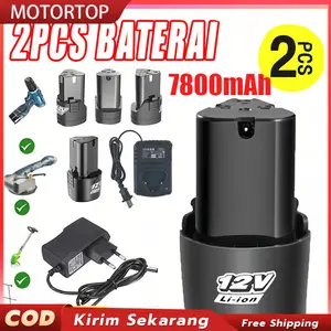 （Segera dikirim）Baterai Bor Litium Li-Ion 12 Volt Baterai Bor Electric Cordless Rechargeable Untuk Mesin Pemotong Rumput 12 Volt Tanpa Kabel