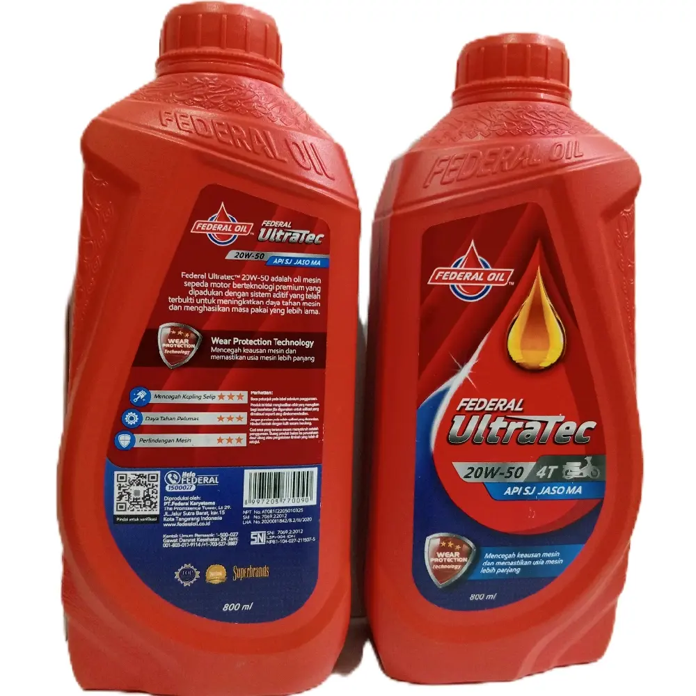 (ISI 2 BOTOL) OLI Federal Ultratec 20w-50 0.8L (800ml)