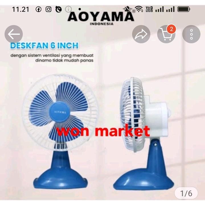 AOYAMA TD YAMAKAWA  KAVOLUX DESK FAN Kipas Meja [6 Inch & 8 Inch] 2