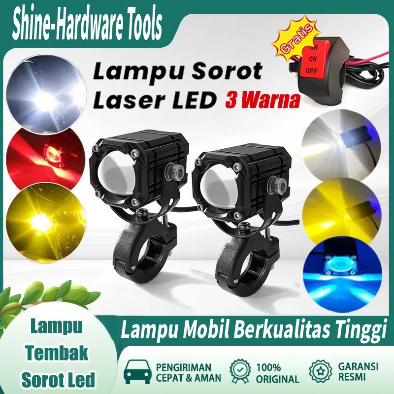 Paket Lampu Tembak Sorot Led Laser 5 Mode Plus Senja Hi Loo Universal Plus Saklar/Lampu Tembak Sorot Led/Lampu Tembak LED Penyesuaian 3-warna