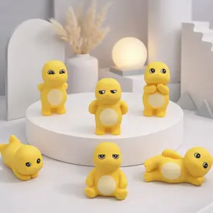 Mini Figure Nailong Set 6pcs Dekorasi Mobil Pajangan Nailong Dino Kuning Lucu