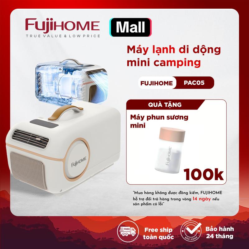  Máy điều hòa mini di động thông minh Fujihome PAC05 - Tích hợp loa Bluetooth - Bảo hành 24 tháng. 
