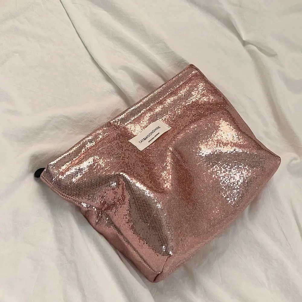 Glitter pouch makeup / tas kosmetik skincare aesthetic / cosmetic bag wanita korea style premium traveling / travel pouch serbaguna multifungsi kekinian lucu viral premium murah PO68