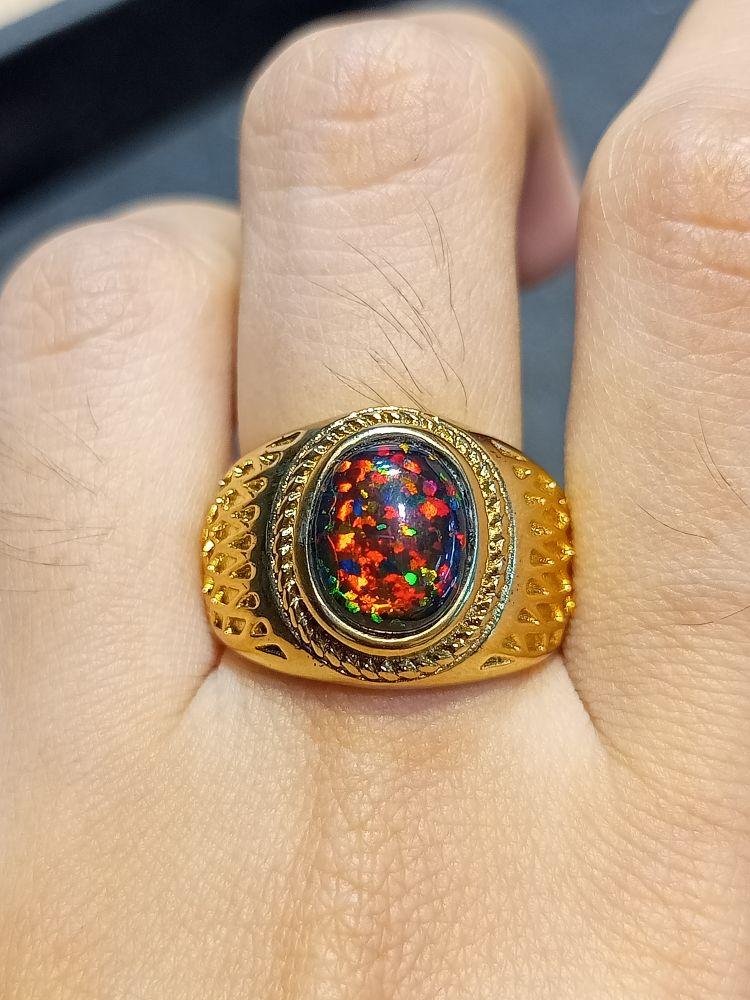 Product Introduction of Cincin Batu Kalimaya Black Oval Australia Kembang Jarong Size Kantoran - Model Rings Titanium 8