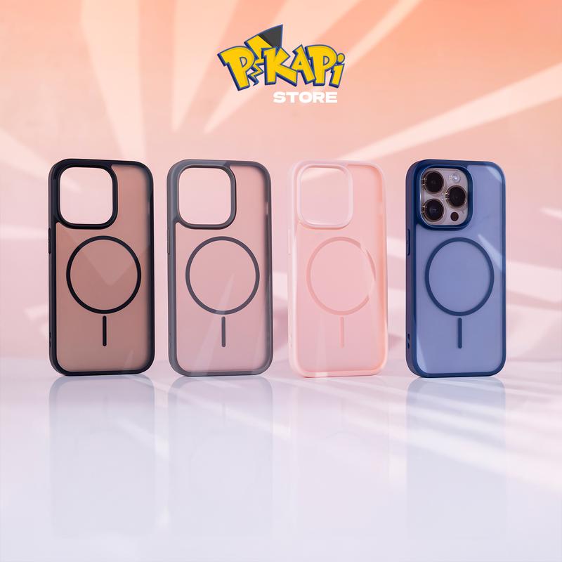 Ốp Lưng iPhone MATTE Lưng Nhám Mờ Chống Mồ Hôi Vân Tay Chống sốc Vòng Từ Tính - Pikapi