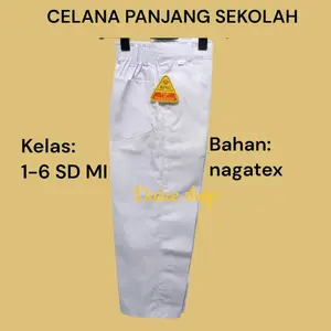 Celana panjang putih sekolah SD-MI usia 6-13 tahun celana panjang putih sekolah
