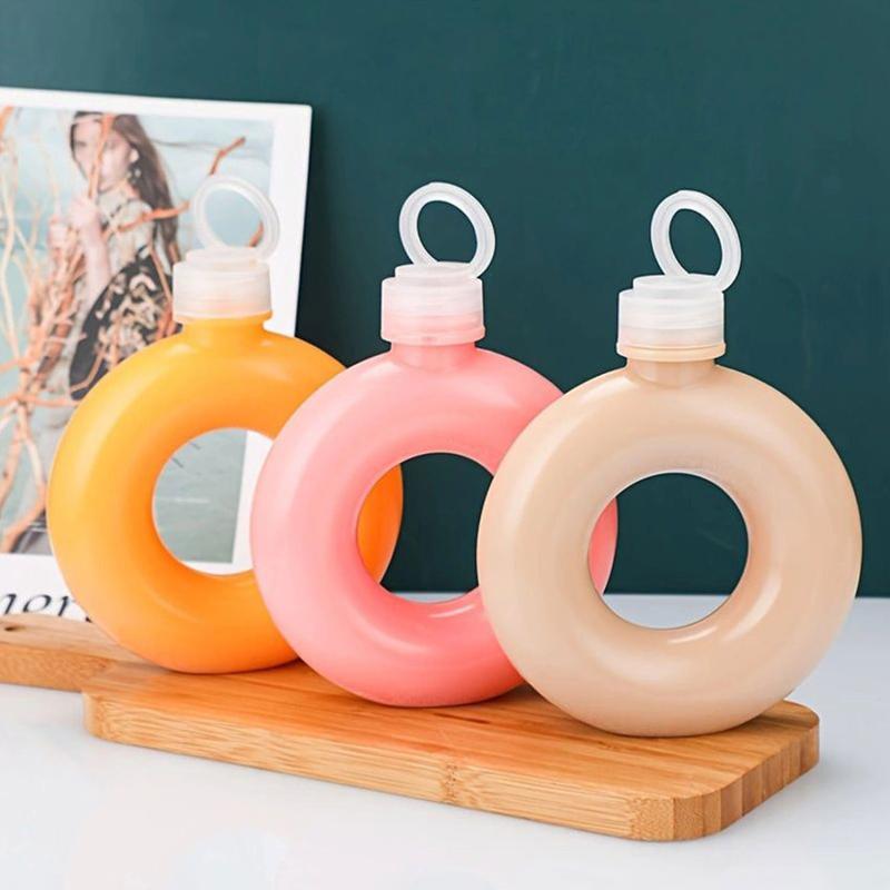 Product Introduction of Youth-friendly Water Bottle Bpa-free Drink Bottle Cute Donut Kids Water Bottle Leak-proof Travel Cup with Handle Ring Anti Fall 52