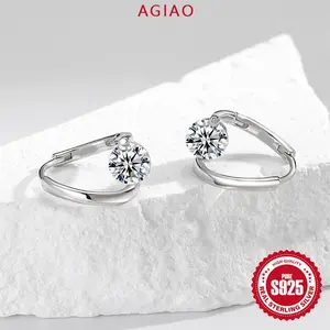 AGIAO 925 Anting Perak Diatur Dengan Zirkon
