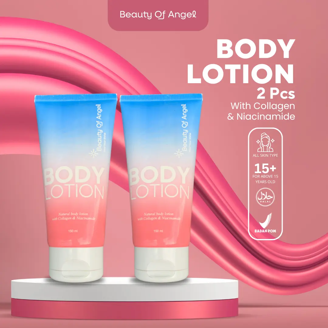 [PAKET  HEMAT 2PCS]  Beauty Of Angel Body Lotion Collagen Cream Pemutih Mencerahkan Badan Kecantikan Aroma Bubble Gum Niacinamide BPOM Extract Memutihkan Tubuh Pencerah Hand