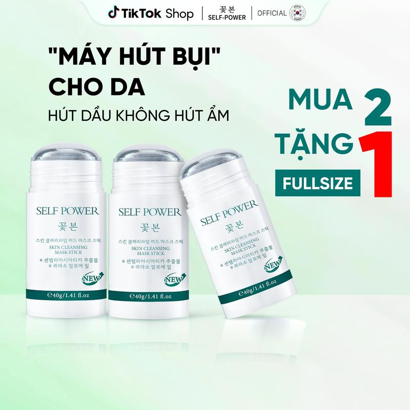  SELF POWER Thanh Lăn Mặt Nạ Đất Sét Tía Tô Nam Nữ 40g Hỗ Trợ Làm Sạch Da Làm Đẹp Da - Clay Stick Mask Đắp Mặt Dưỡng Da Mặt Skincare Cleansing Women 