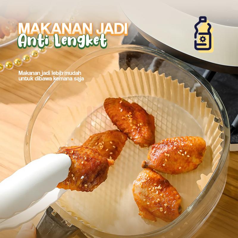 [BEC] Air Fryer Paper Anti Lengket / Kertas Alas Air Fryer / Baking Paper Tahan Minyak Sekali Pakai / Kertas Air Fryer 50 Pcs 5