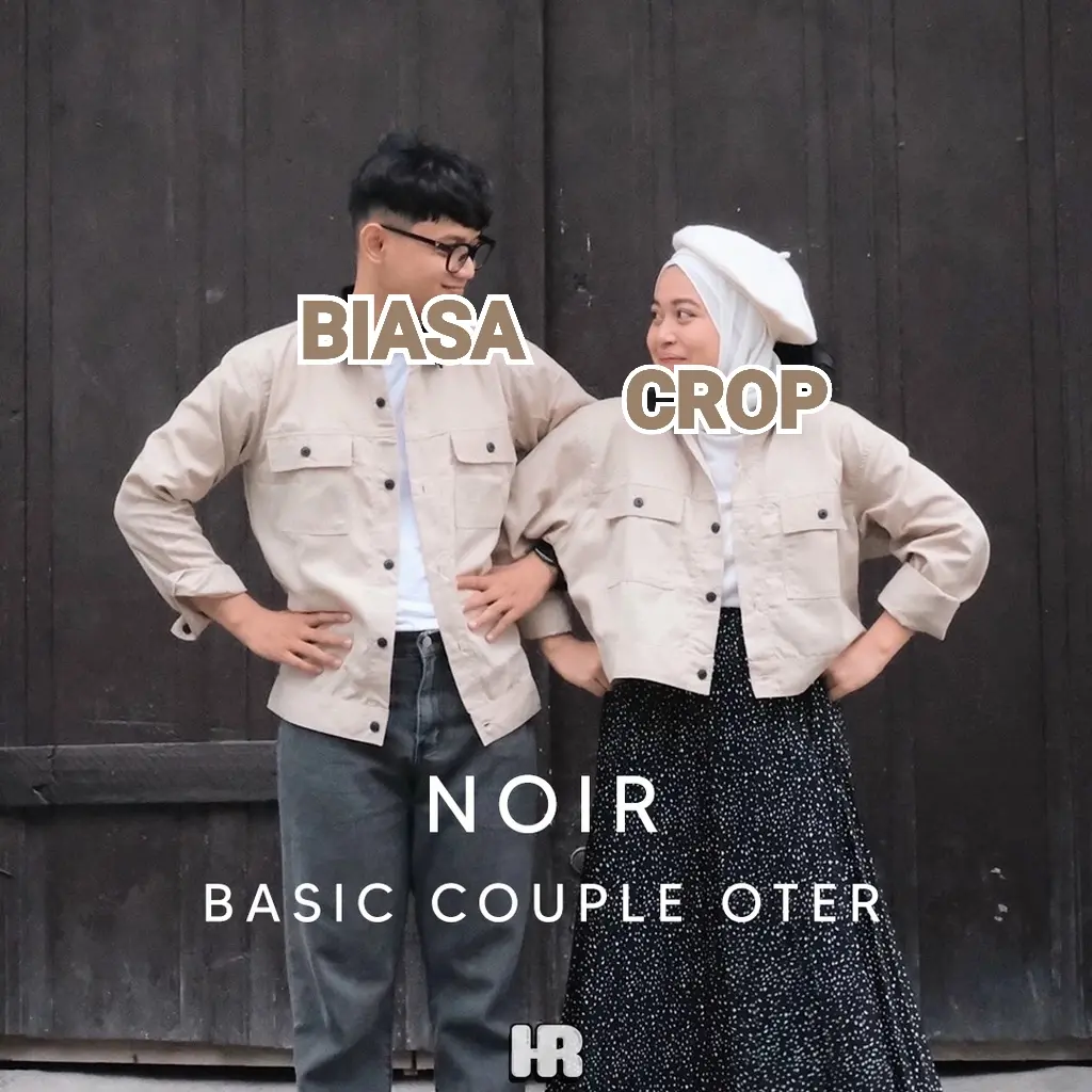Kemeja Semi Parka Couple Korean style Top - Jaket Semi Parka Outer Couple Set - baju Couple-Pakain Couple