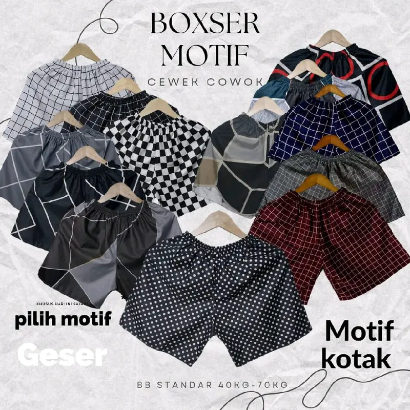 PAKET 4 PCS CELANA PENDEK REMAJA DEWASA BB 40-70KG BOXER MOTIF ALL SIZE BAHAN ADEM 4