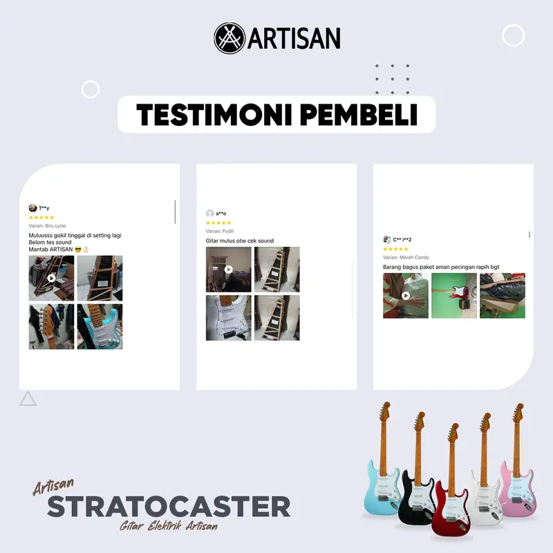 ARTISAN Gitar Listrik Stratocaster 4