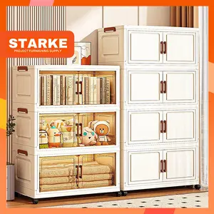 Starke Lemari Plastik Susun Lemari Plastik Lipat Penyimpanan Serbaguna Furniture (50cm 3/4/5/6 Susun)