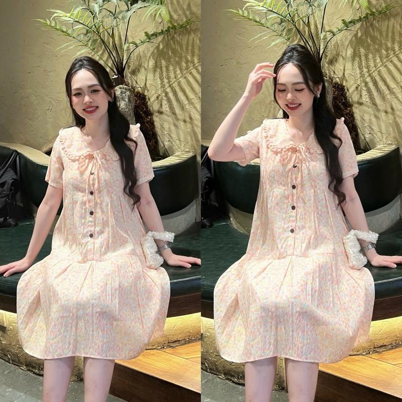 Đầm bầu voan tơ thêu hoa sịn CLARY cổ sen đuôi cá xếp ly sang sịn nhẹ nhàng mát mẻ.