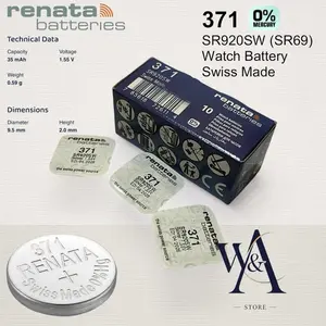 BATERAI RENATA 371 SR920SW BATERAI RENATA 371 RENATA 920 ORIGINAL