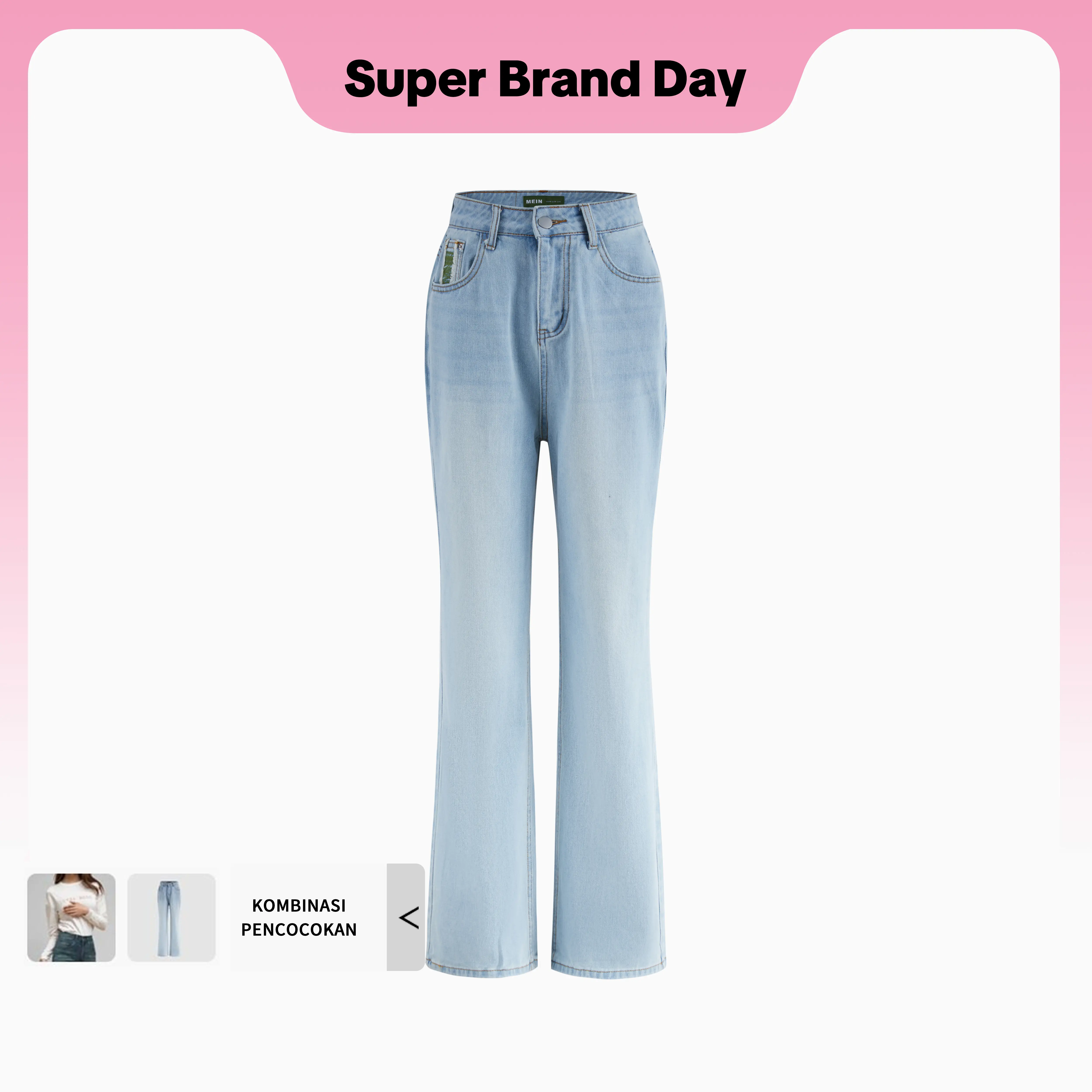 [MEIN] GIRL POWER High Waist Jeans Wanita Celana Jeans Cutbray Panjang Cewek Skinny 51155