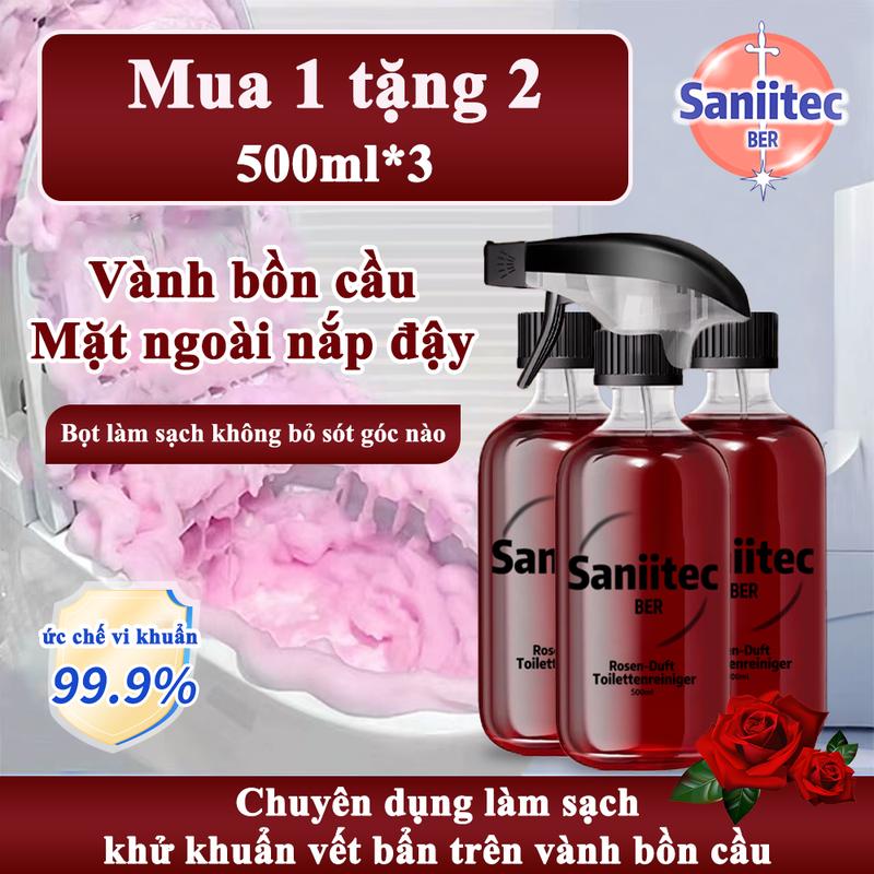 【MUA 1 TẶNG 2 Bộ 3 Chai Bọt Vệ Sinh Bồn Cầu 500ml - Diệt Khuẩn & Khử Mùi Toilet Bồn Tắm | An Toàn TUYỆT ĐỐI Cho Trẻ Em Da Nhạy Cảm & Vật Nuôi | Không Hóa Chất - Không Cần Chà