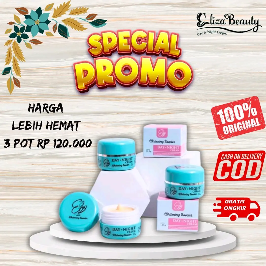 ELIZA BEAUTY - Paket Isi 3 pot Pencerah Pelembab Wajah Flek Hitam Muka Kemerahan CREAM EBY ORIGINAL Mencerahkan