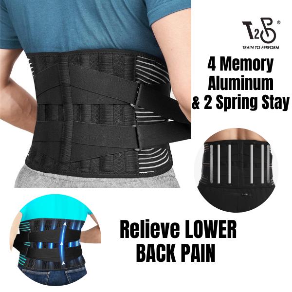 T2P Lower Back Brace Double Pull Lumbar Support Belt Waist Orthopedic ...