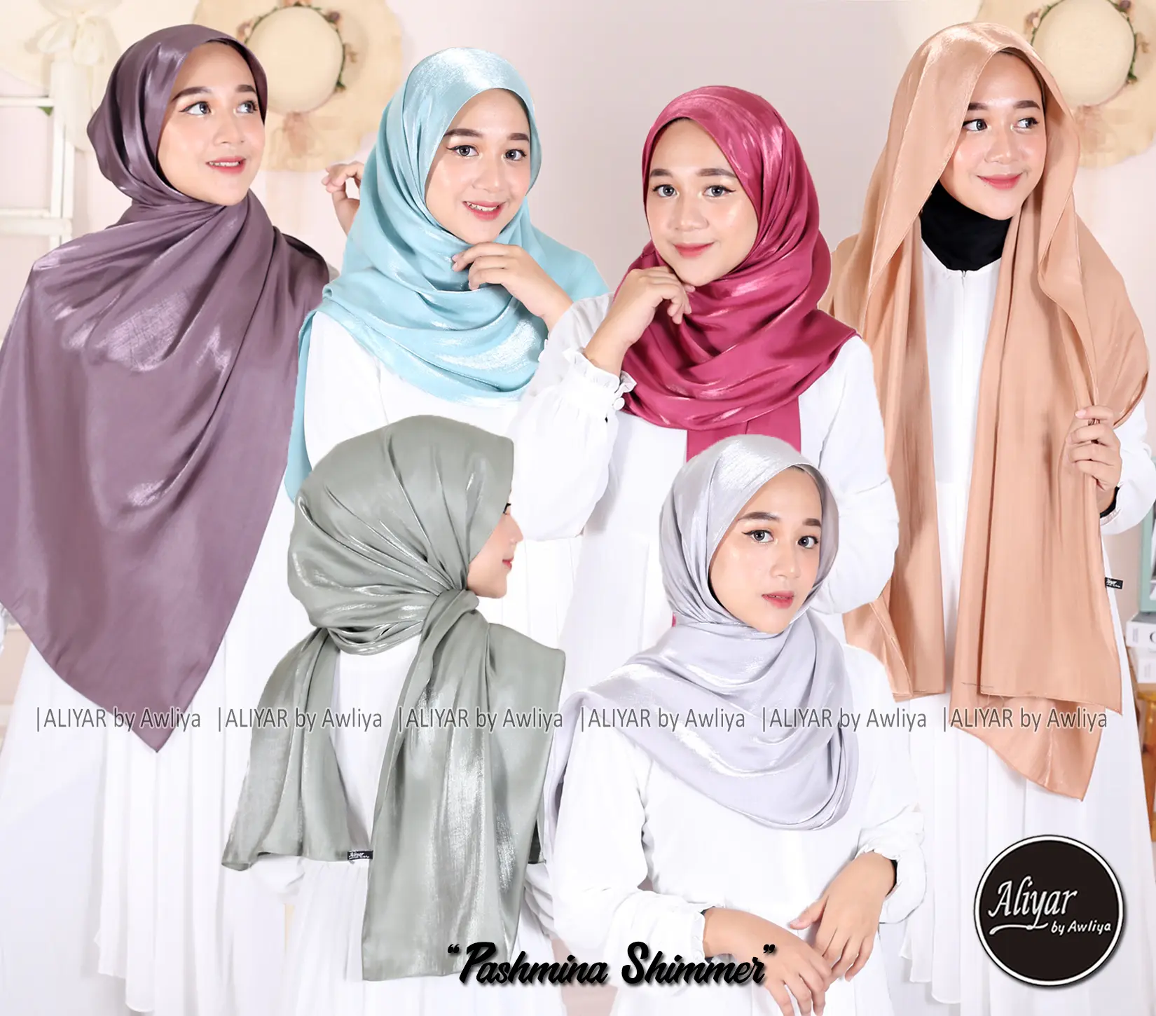 Pashmina Shimmer Premium / Pasmina Shimmer Silk Original Aliyar By Awliya