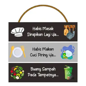 Hiasan dekorasi dinding aesthetic tempel tulisan Habis Masak Dirapikan Lagi