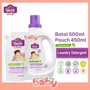 Sleek Baby Laundry Detergent Botol 500ml Refill 450ml - Detergen Cuci Baju Bayi