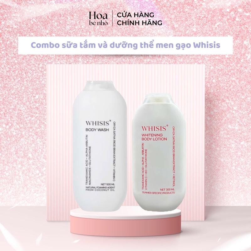 Combo sữa tắm và dưỡng thể men gạo Whisis
