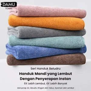 DAMU Set Handuk Mandi Jepang Premium Microfiber Tebal Cepat Kering Super Menyerap Seri Handuk Beludru Lembut 5X Lebih Lembut 6X Lebih Banyak